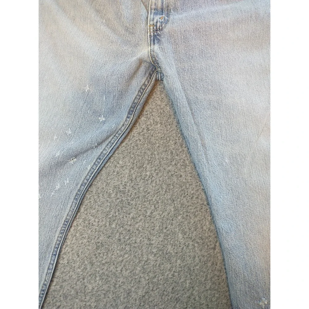Levi Strauss Signature Mens Regular Fit Light Wash Distressed Star Jeans 40x26